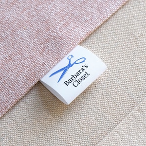 Bespoke Personalised fabric Sew In Clothing Garment labels Handmade Loop Label Wash care fold over label fabric tags for handmade fold tags