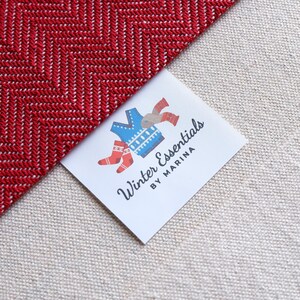 Piccole etichette personalizzate per articoli per neonati, prodotti fatti a mano o lavorati a maglia, etichette in tessuto da cucire con logo - 30mmx60mm Etichette da cucito, lavorate a maglia all'uncinetto