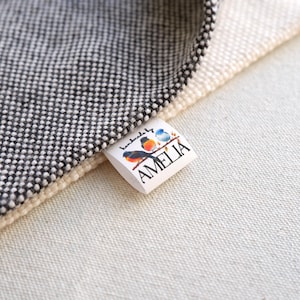 fabric labels, personalized gift, fold over tag, quilt labels, craft labels, knitting label, sewing label, custom sewing label - 25mmx50mm