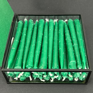 B-Beeswax candles in a box with candle ring, gold