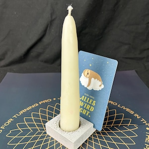 Beeswax candle with holder