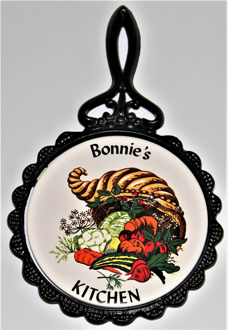 Vintage Metal Trivet With Ceramic Tile Bonnie S