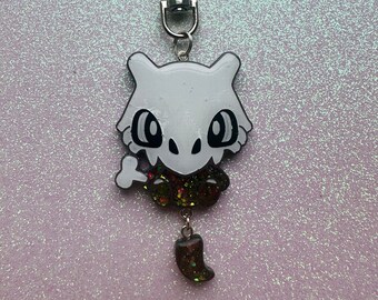 Resin Pokemon Keychain, Kawaii Cubone B Grade Hanging Dangle Keyring Charm