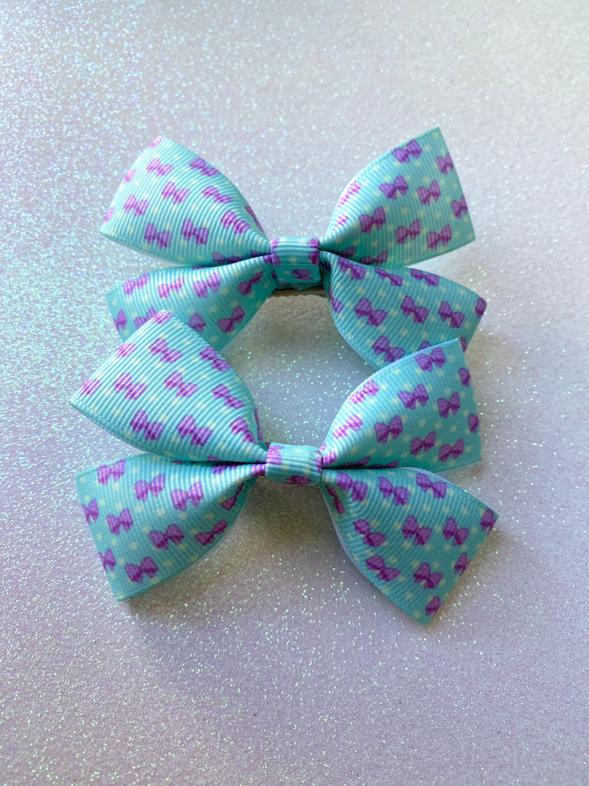 Kawaii Hair Bows Pair of Cute Pastel Hair Clips Etsy