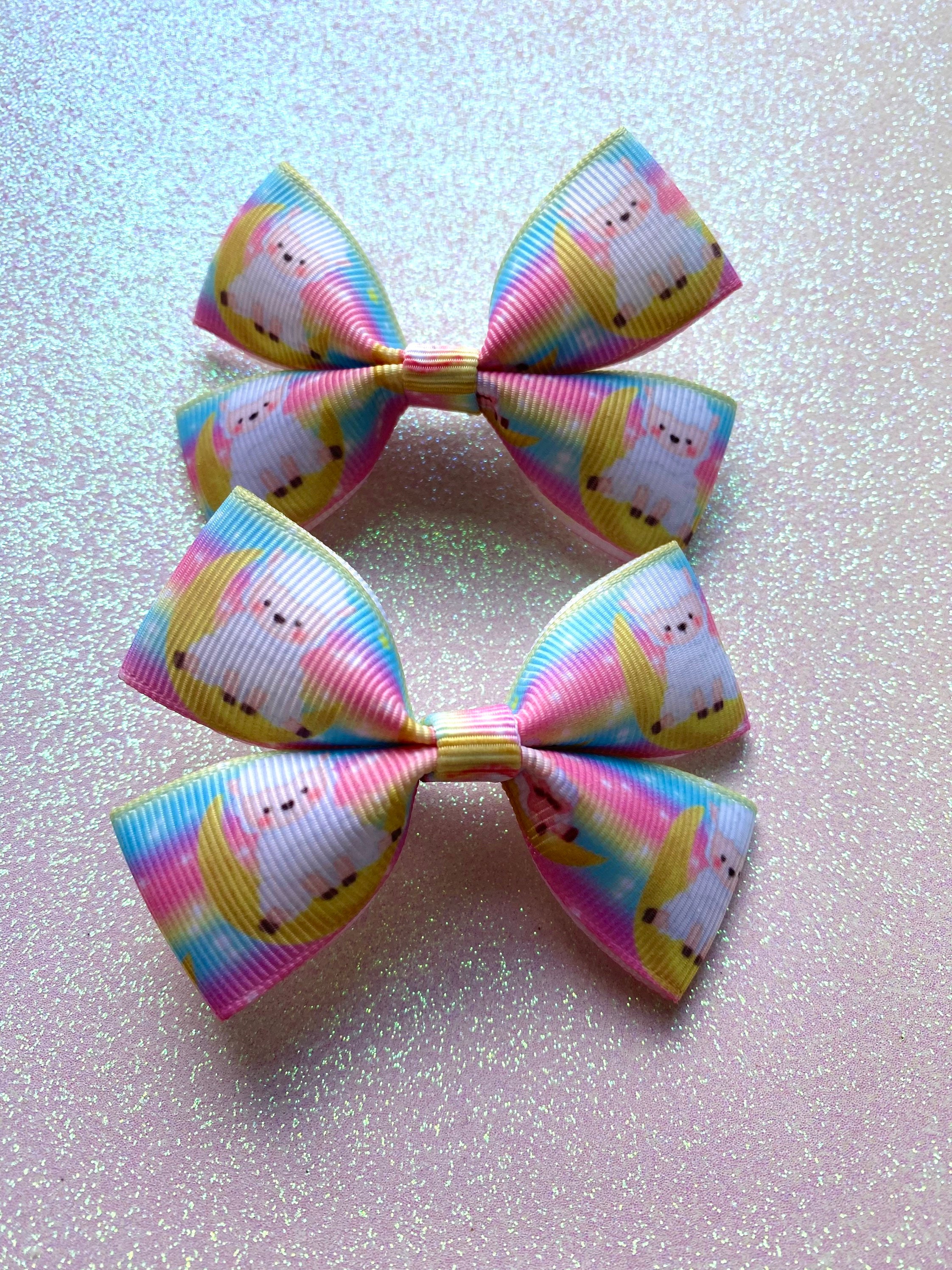 Kawaii Hair Bows Pair of Cute Pastel Hair Clips Etsy