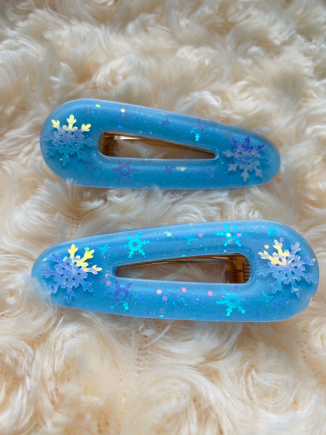 Pinces à cheveux de Noël Barrettes de cheveux flocon de neige | Etsy