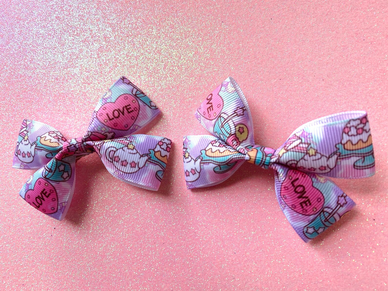 Kawaii Hair Bows Pair of Cute Pastel Hair Clips Etsy