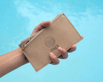 Eco Paper fabric wallet, Slim Minimal Wallet with zipper