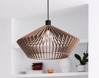 LYRSA wood lamp / wooden lamp shade / hanging lamp / pendant light / decorative ceiling lamp / modern lamp /