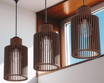 SYLMA | Modern Pendant Ceiling Light - Choice of Natural, Black, or Brown Finish, Multiple Sizes