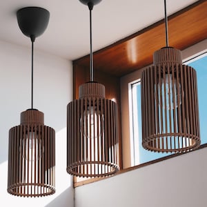 SYLMA | Modern Pendant Ceiling Light - Choice of Natural, Black, or Brown Finish, Multiple Sizes