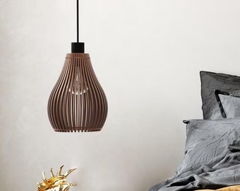 VYLDA | Modern Pendant Ceiling Light - Choice of Natural, Black, or Brown Finish, Multiple Sizes