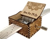 How Far I 39 ll Go - Hand Crank Wood Paper Strip Music Box With Personalized Engraving - Laser Cut and Engraved