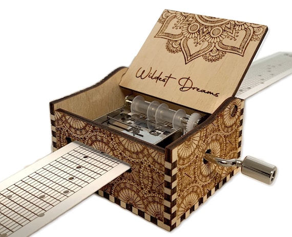 Wildest Dreams Taylor Swift Hand Crank Wood Paper Strip Music Box