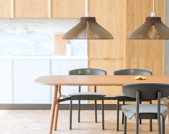 Lámpara colgante minimalista de madera SUNDRA: lámpara de techo moderna escandinava