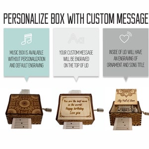 Sky Full Of Stars Coldplay Hand Crank Wood Paper Strip Music Box With Personalized Engraving Laser Cut and Engraved image 2