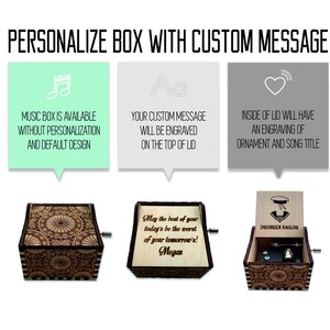 Marinaio ubriaco, Laser Cut Hand Crank Wood Music Box con incisione personalizzata immagine 2