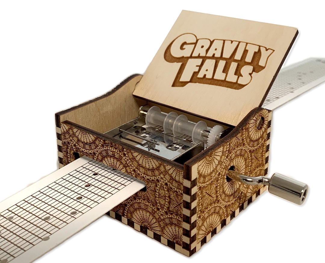 Gravity Falls Hand Crank Wood Paper Strip Music Box With Personalized