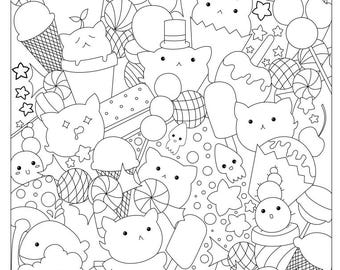 Candy Coloring Page Etsy