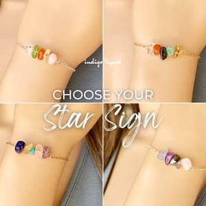 Crystal Zodiac Bracelets, Horoscope Astrology Ankle Bracelets, Personalized Healing Crystal Bracelet, Birthstone Bracelets for Women, Mother