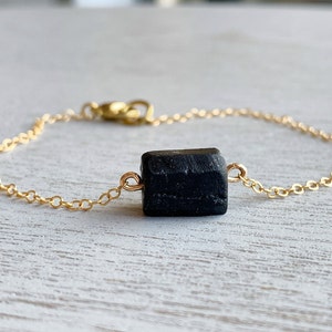 Black Stone Ankle Bracelet, Boho Crystal Anklet, Protection Jewelry, Empath Protection Gifts, Witchy Jewelry, Birthday Gift for Girlfriend