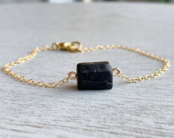 Bracciale alla caviglia in pietra nera, cavigliera di cristallo Boho, gioielli di protezione, regali di protezione empatico, gioielli streghe, regalo di compleanno per la fidanzata