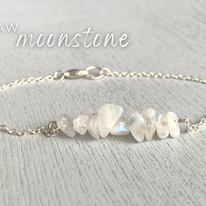 RAW MOONSTONE ANKLET Gold or Silver Moonstone Jewelry, June Birthstone Gift for Bridesmaids Anklets Real Crystal Ankle Bracelet, Boho Anklet