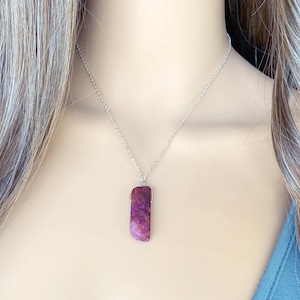 Raw Lepidolite Necklace, Raw Lepidolite Pendant, Healing Crystal Necklace, Healing Necklace, Real Lepidolite Stone, Purple Crystal Pendant
