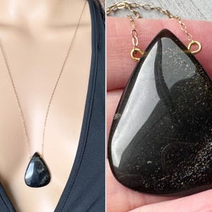 Black Obsidian Necklace, Empath Protection Necklace, Raw Stone Necklace, Protection Crystal Necklace, Large Black Stone Necklace EXACT STONE