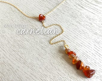 RAW CARNELIAN NECKLACE Silver, Red Gemstone Necklace Gold Carnelian Pendant, July Birthstone Necklace Gift, Manifest Love Stone Jewelry