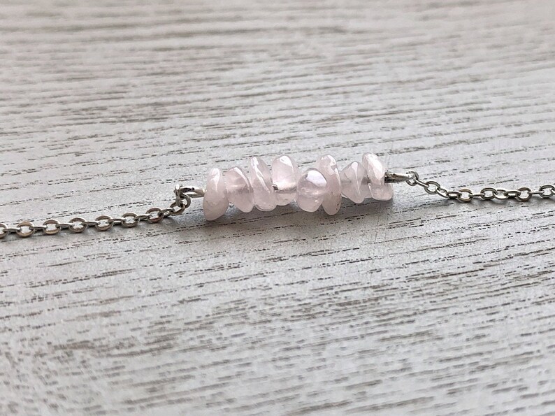 Love Stone Jewelry Pink Crystal Anklet Bridesmaids Gift Rose Quartz Jewelry Gold or Silver Breast Cancer Gift ROSE QUARTZ ANKLET