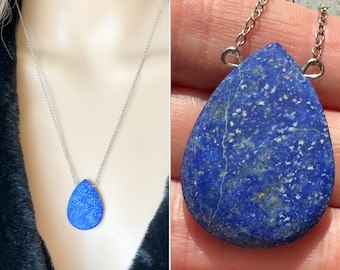 Raw Lapis Lazuli Necklace, Lapis Stone Necklace, Blue Stone Necklace, September Birthstone Necklace, Real Lapis Lazuli Jewelry EXACT STONE