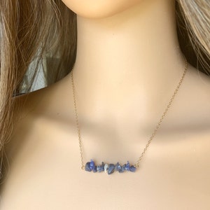 Throat Chakra Crystal Necklace, Blue Stone Necklace, Natural Stone Sodalite Necklace Sodalite Choker, Blue Stone Pendant Silver