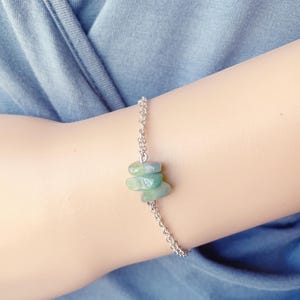 Grünes Aventurin Armband Sterling Silber, Gold Zierliche grüne Kristall Armband, grüne Edelstein Brautjungfern Armband Geburtstag Geschenke für Frauen