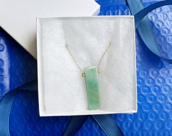 Collar de aventurina verde para hombre, joyería de aventurina hecha a mano para mujer en plata de ley, collar de gema de cristal verde en oro, piedra relajante