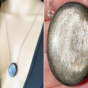 Black Obsidian Necklace, Empath Protection Necklace, Raw Stone Necklace, Crystal Necklace, Silver Sheen Gemstone Necklace EXACT STONE