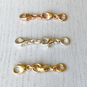 Cierre para collares en capas, relleno de oro de 14 k o plata esterlina, cierre antienredos para múltiples collares, extensor de collar, collar en capas para mujer