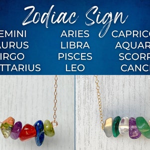 Zodiac Crystal Necklace Silver or Gold, 12 Star Sign Gift, Custom Horoscope Necklace, Personalized Birthstone Gifts, Zodiac Gifts for Mom