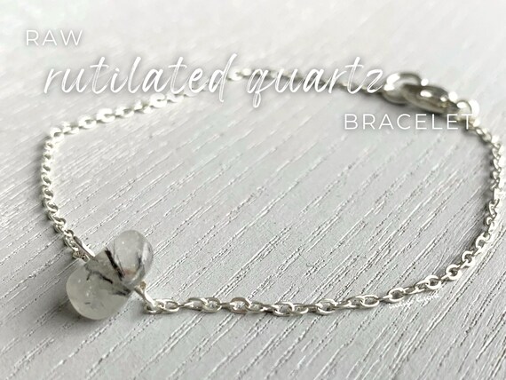 Rutilated Quartz Bracelet Silver Gold Positive Energy Healing
