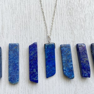 Quality Lapis Pendant Necklace Blue Lapis Lazuli Necklace Raw Stone Necklace for Men Blue Gemstone Necklace Healing Crystal Necklace for Her