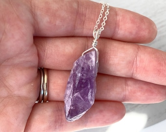 Raw Amethyst Necklace - Etsy