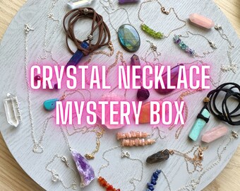 Geburtstagsgeschenk für sich selbst, Kristall Mystery Box, Intuition Stein Schmuck, Rohkristall Halskette Überraschungsgeschenk Mystery Bag, Self Care Geschenk für Sie