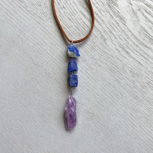 Protection Crystal Car Charm Amethyst & Lapis Stone Rear View Mirror Charm, Gemstone Car Accessories For Teen, New Car Gift for Daughter