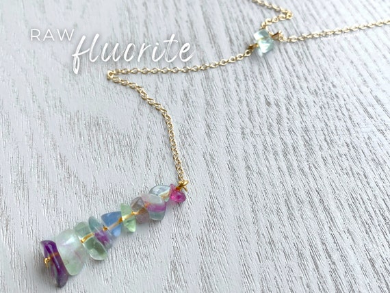 Rainbow fluorite necklace clearance
