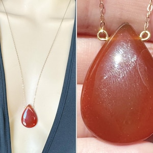 Large Carnelian Necklace, Red Stone Necklace, Real Carnelian Crystal Necklace Silver, Carnelian Jewelry, Sacral Chakra Necklace, EXACT STONE