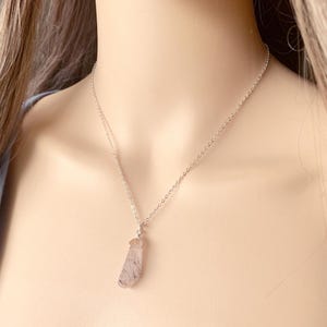 Garden Quartz Pendant, Lodolite Quartz Necklace Silver Gold Lodolite Pendant, Phantom Quartz Crystal Necklace, Raw Quartz Lodolite Jewelry