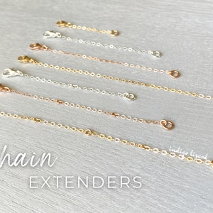 Necklace Extender, Quality Gold Filled Sterling Silver, 1 2 3 4 inches Extension Chain, Lobster Clasp Adjustable Length Necklace Extension
