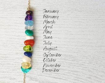 Family Birthstone Anklet Design Your Own Gemstone Jewelry, Crystal Jewelry for Mom Daughter Wife, Mother's Day Gift Personalized Birthstones