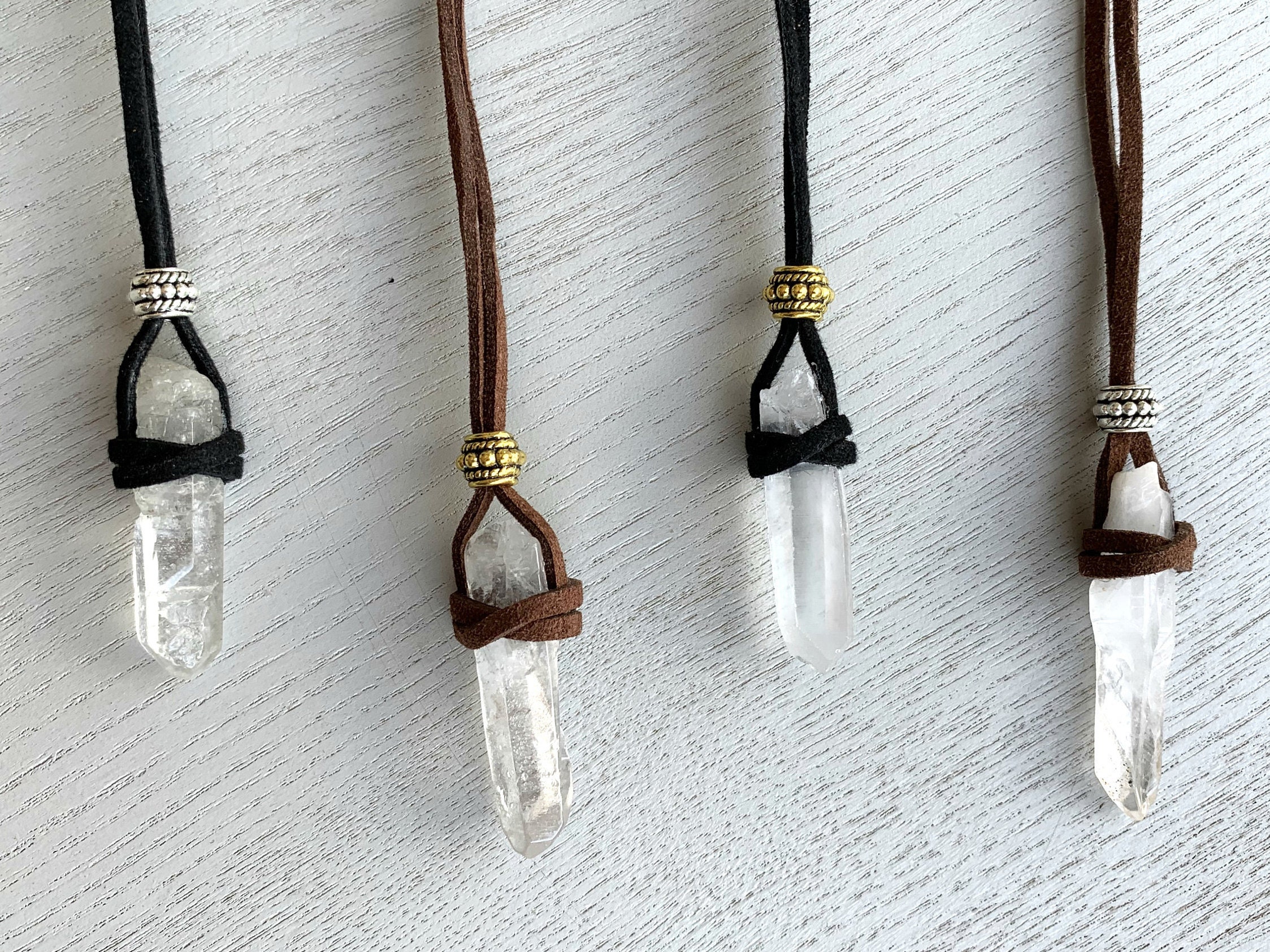 Large Raw Quartz Crystal Necklace 