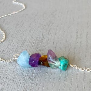 Pisces Necklace, Birthday Gift for Pisces Zodiac Sign, Pisces Sign Necklace Silver or Gold Gemstone Horoscope Necklace, Birthstone Necklaces